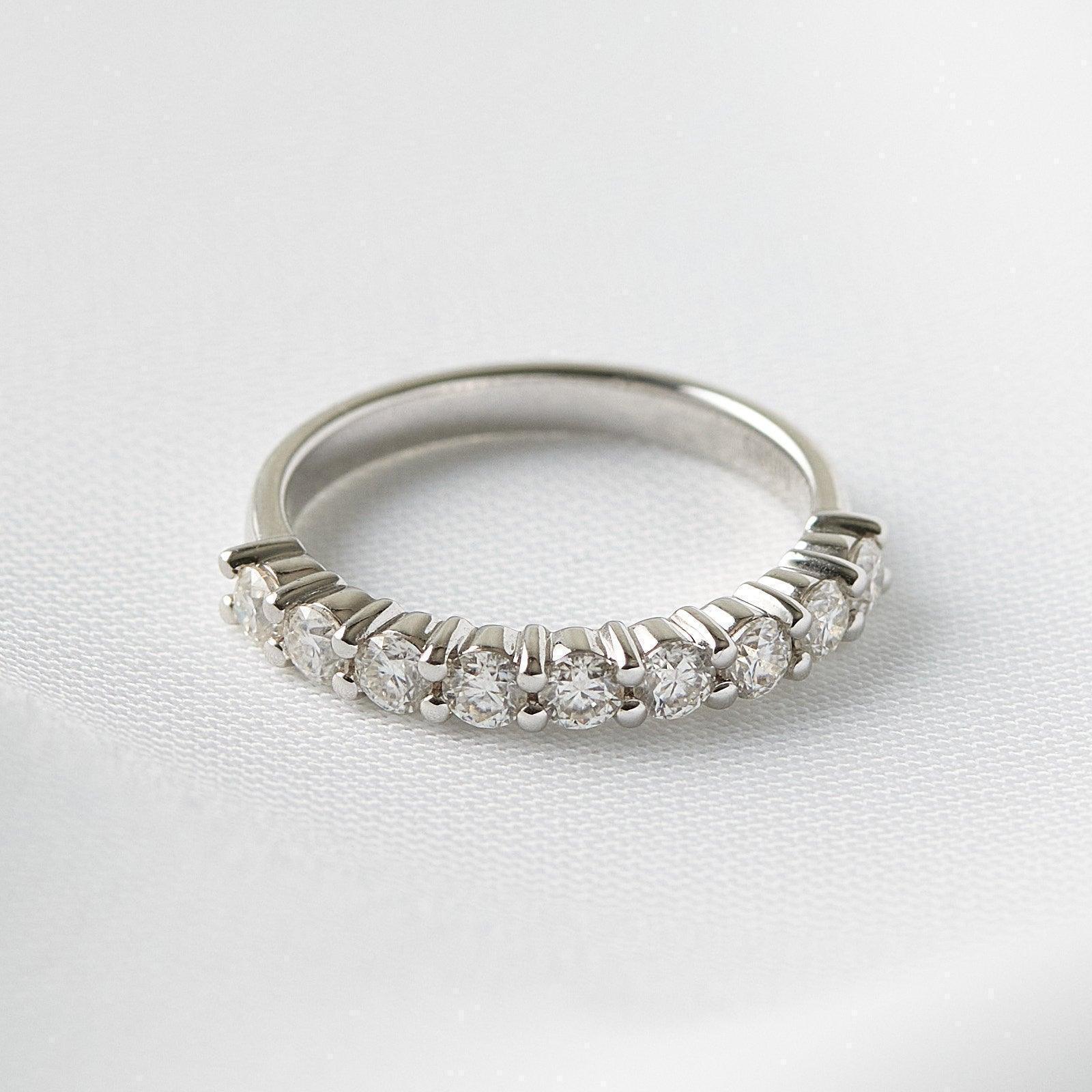 Half Eternity Diamond Wedding Band - Moissanite Engagement Rings