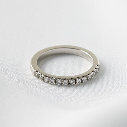 Half Pavè Moissanite Wedding Band - Moissanite Engagement Rings