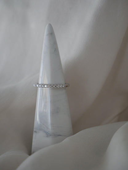 Half Pavè Moissanite Wedding Band - Moissanite Engagement Rings
