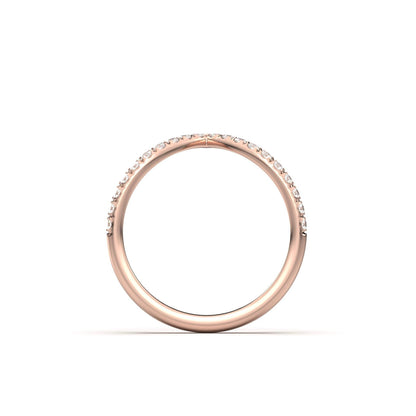 Half Pavè With Peak Diamond Wedding Band - Moissanite Engagement Rings