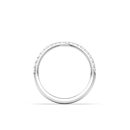 Half Pavè With Peak Diamond Wedding Band - Moissanite Engagement Rings