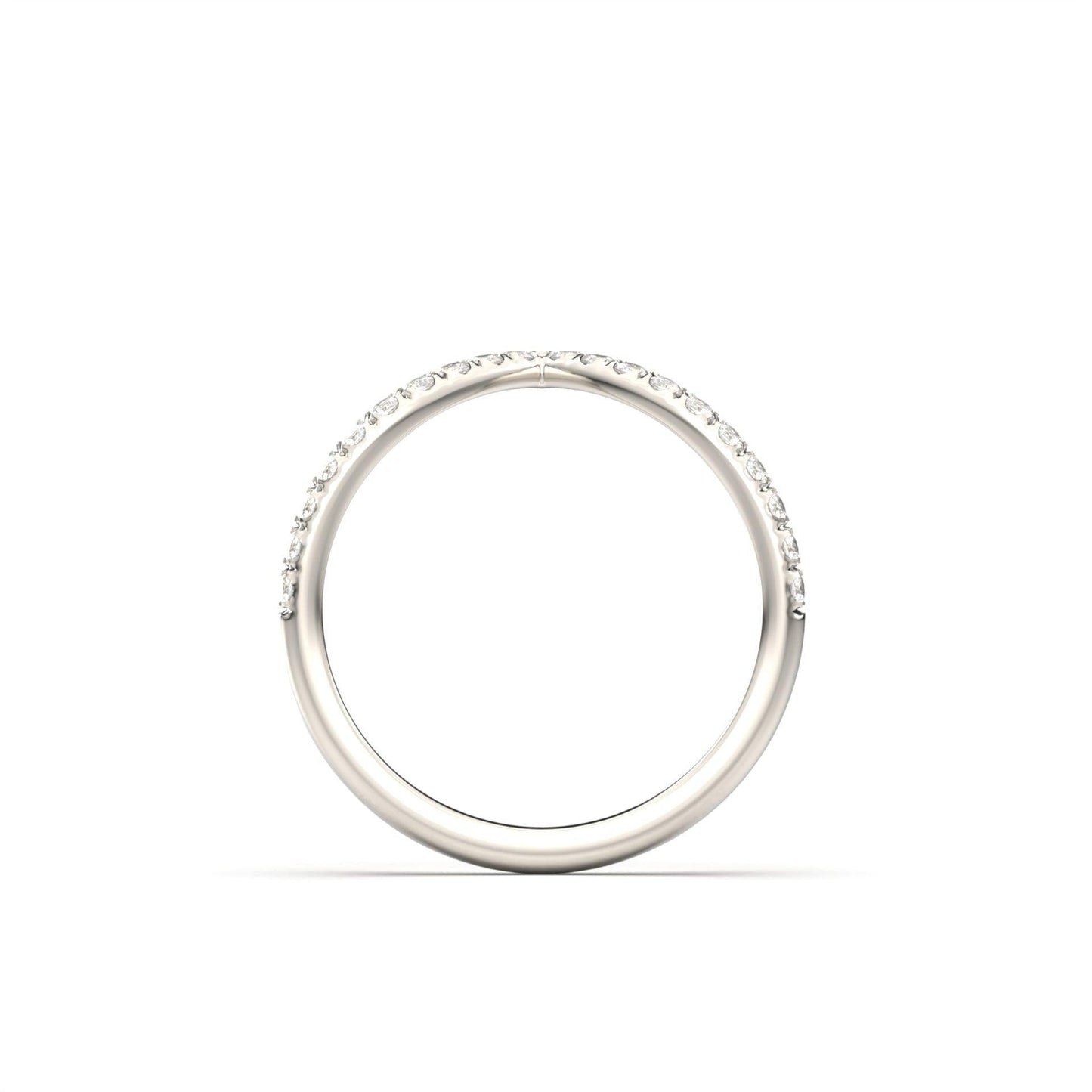 Half Pavè With Peak Moissanite Wedding Band - Moissanite Engagement Rings