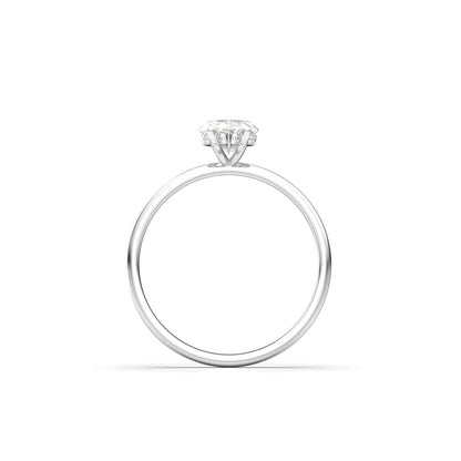 Marquise Hidden Halo Diamond Engagement Ring - Moissanite Engagement Rings