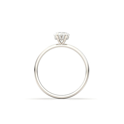 Marquise Hidden Halo Diamond Engagement Ring - Moissanite Engagement Rings