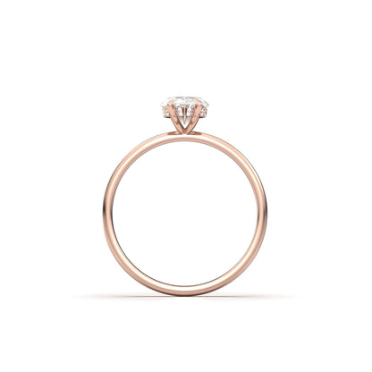 Marquise Hidden Halo Diamond Engagement Ring - Moissanite Engagement Rings