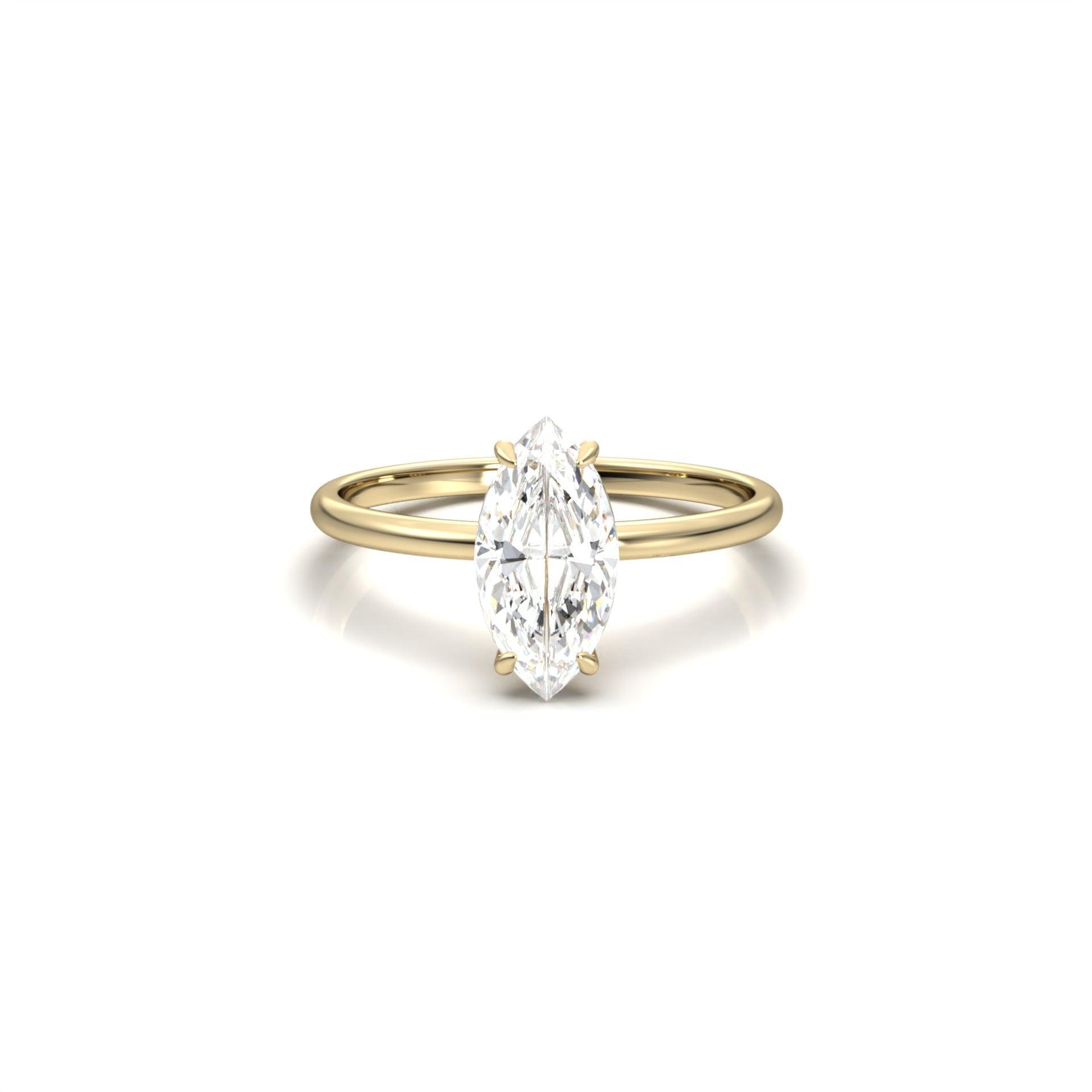 Marquise Hidden Halo Engagement Ring - Guthrie Jewellery