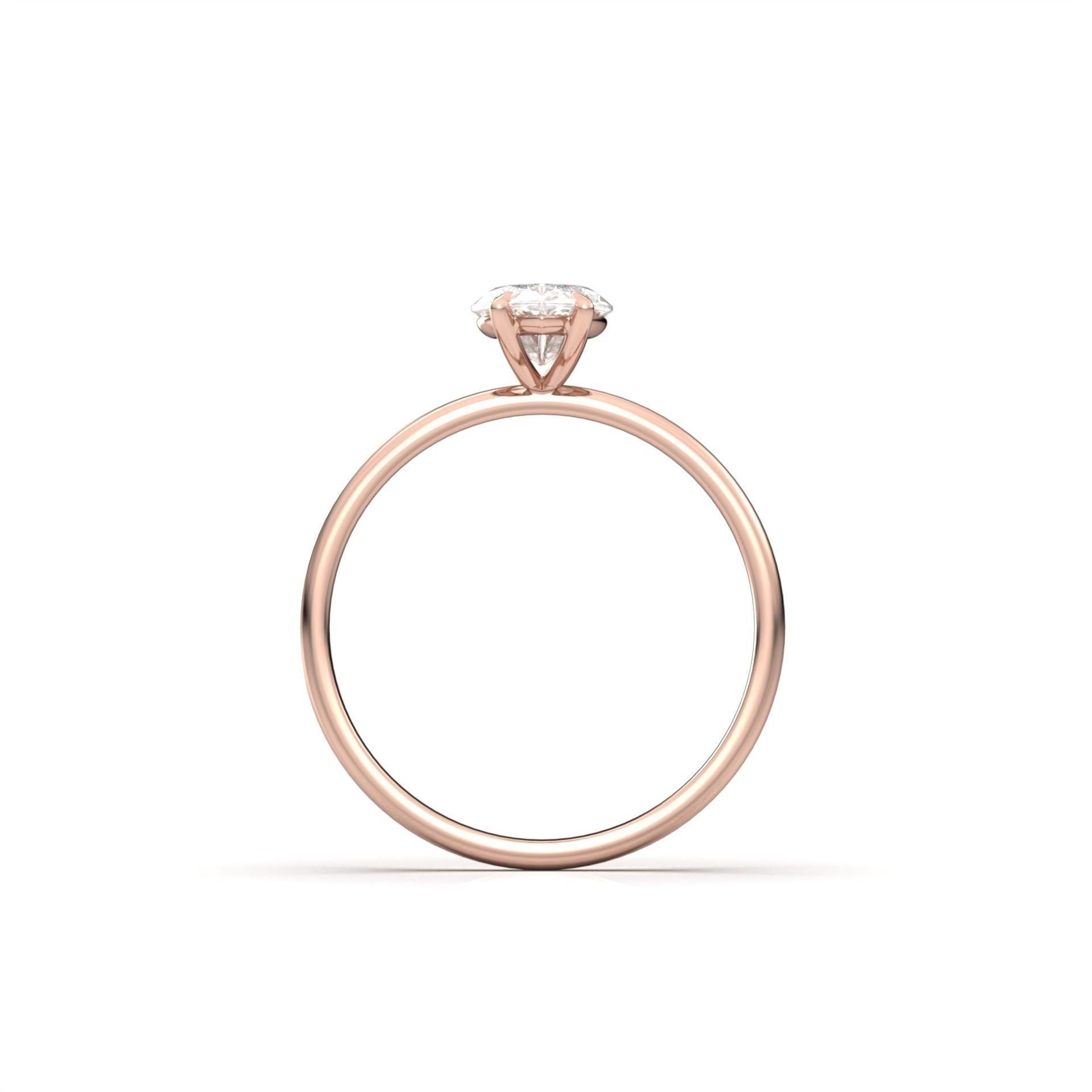 Marquise Solitaire 14K Yellow Gold Moissanite Engagement Ring - Ready To Ship - Moissanite Engagement Rings