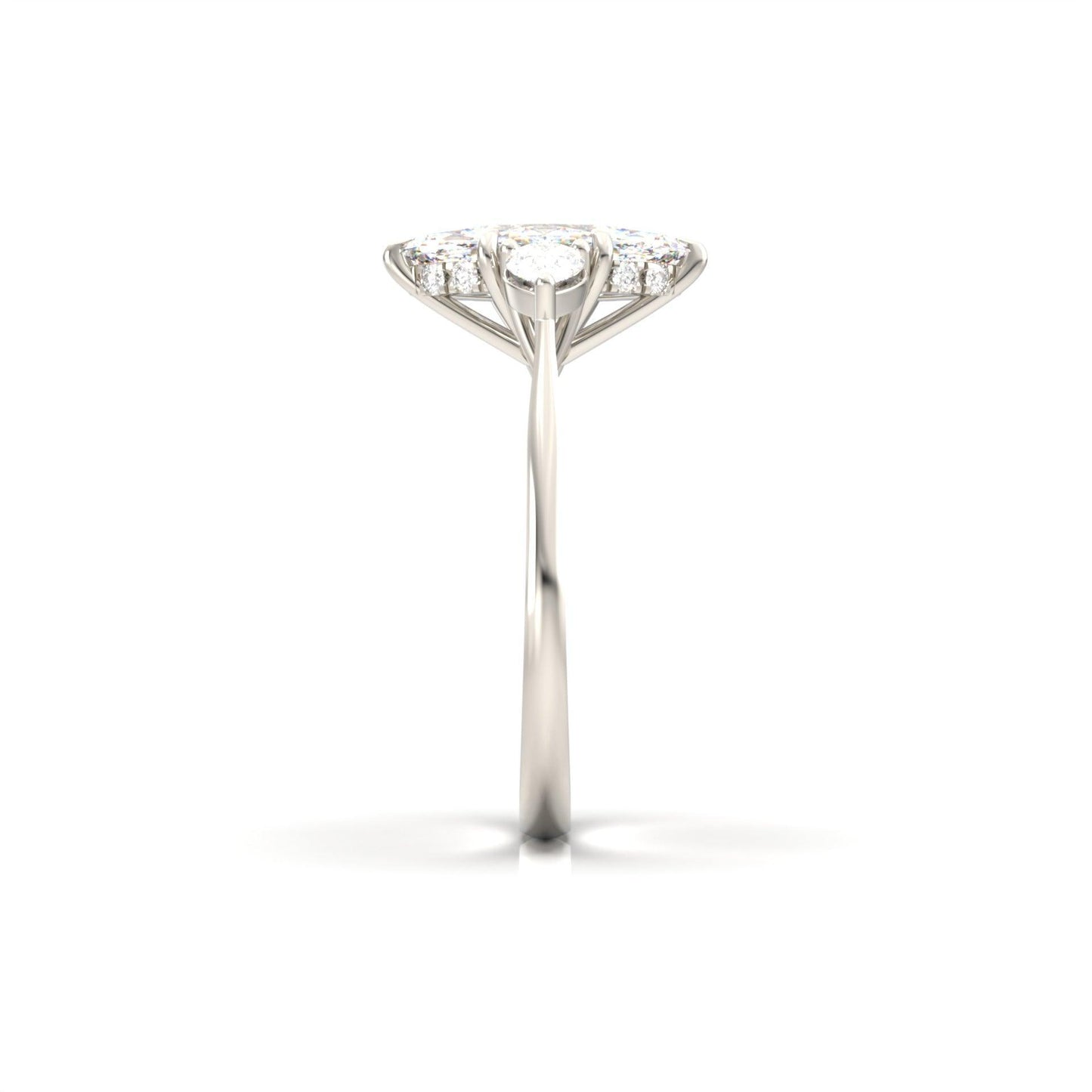 Marquise Trilogy Diamond Engagement Ring - Moissanite Engagement Rings