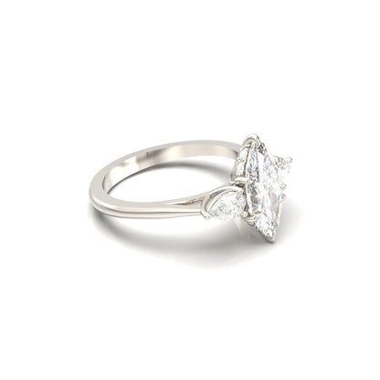 Marquise Trilogy Diamond Engagement Ring - Moissanite Engagement Rings