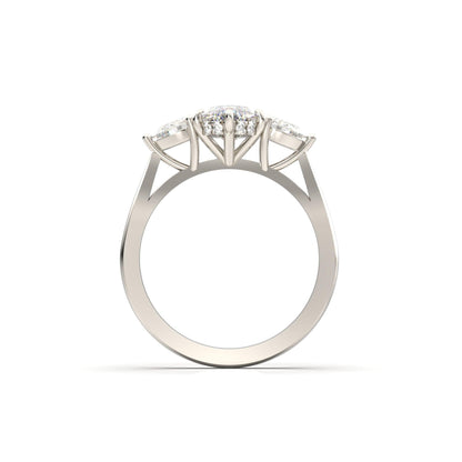 Marquise Trilogy Diamond Engagement Ring - Moissanite Engagement Rings