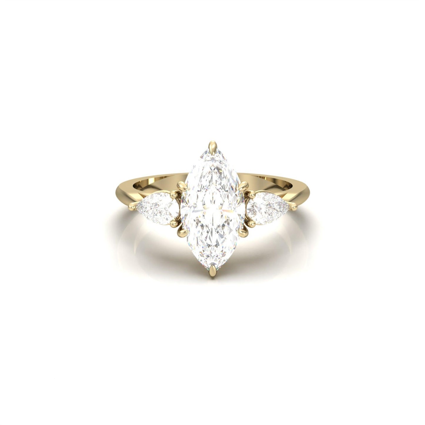 Marquise Trilogy Diamond Engagement Ring - Moissanite Engagement Rings