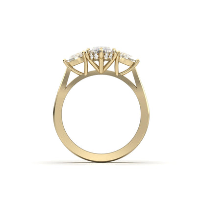 Marquise Trilogy Diamond Engagement Ring - Moissanite Engagement Rings