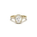 Oval Halo Full Pavé Moissanite Engagement Ring
