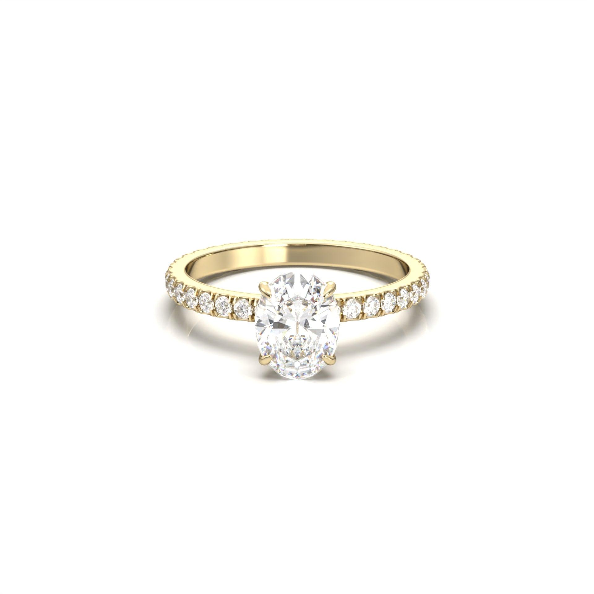 Oval Full Pavè Hidden Halo Engagement Ring - Guthrie Jewellery