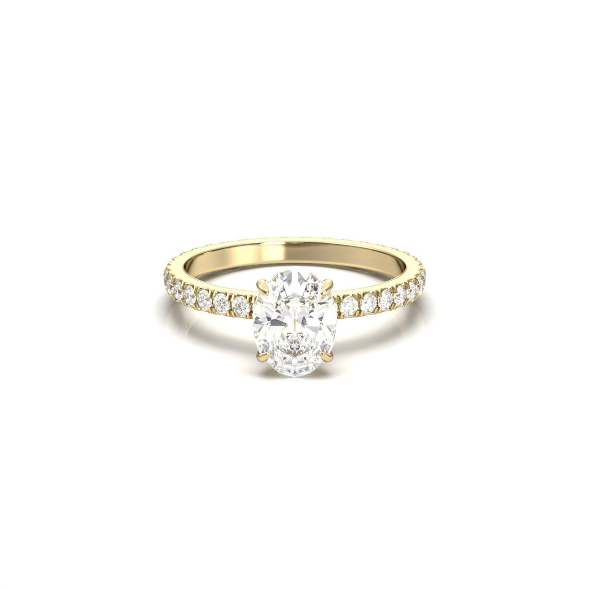 Oval Full Pavé Engagement Ring - Guthrie Jewellery