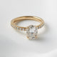 Oval Half Pavè Hidden Halo Diamond Engagement Ring - Moissanite Engagement Rings