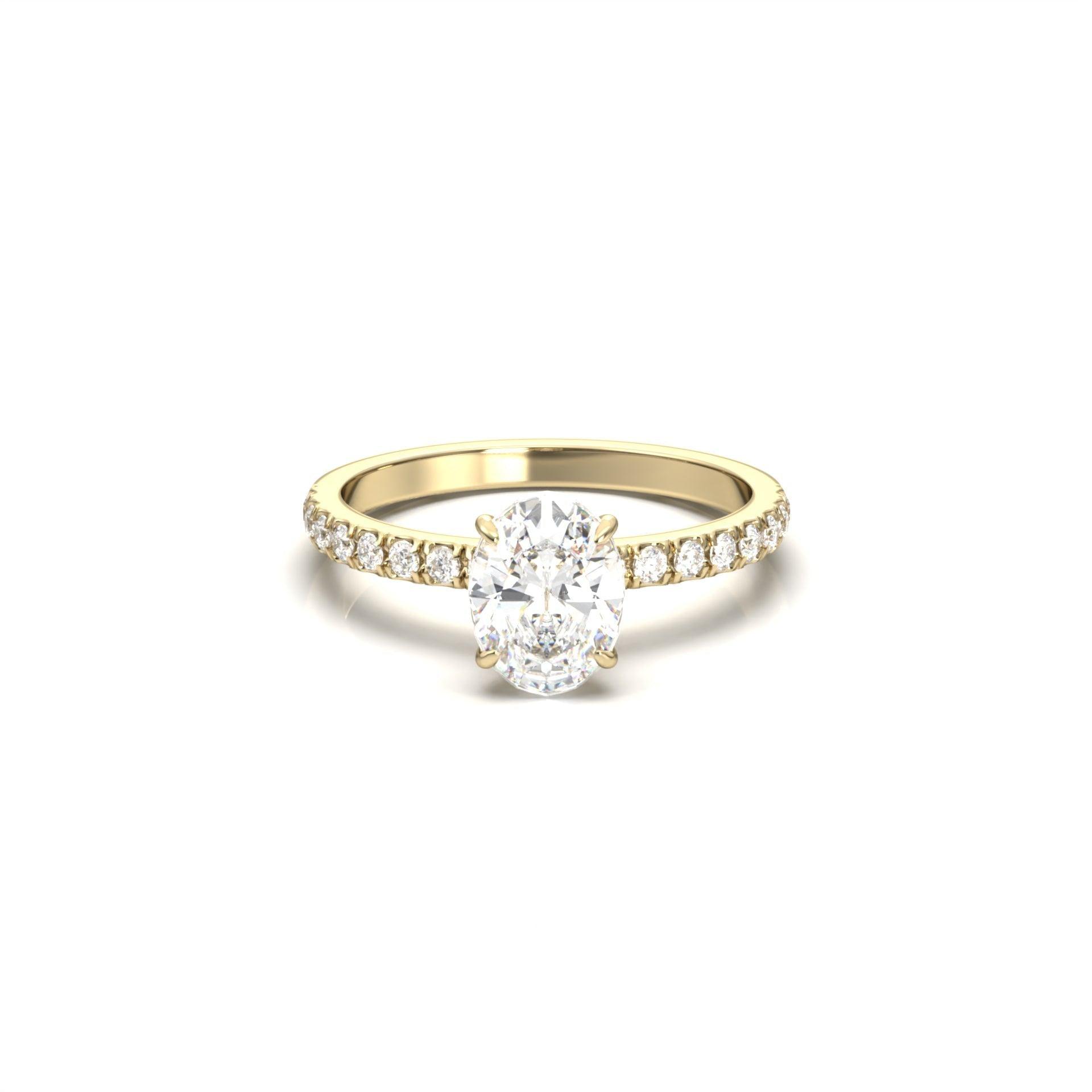 Oval Half Pavé Engagement Ring - Guthrie Jewellery