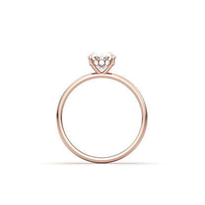 Oval Hidden Halo Diamond Engagement Ring - Moissanite Engagement Rings