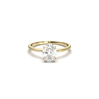 Oval Hidden Halo Diamond Engagement Ring - Moissanite Engagement Rings