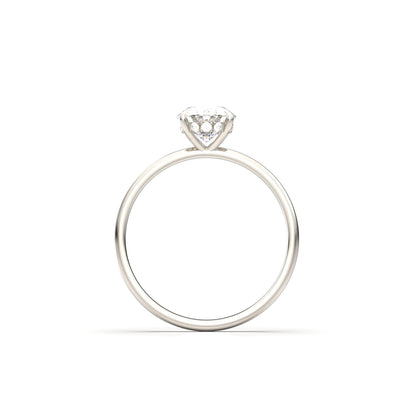 Oval Hidden Halo Diamond Engagement Ring - Moissanite Engagement Rings