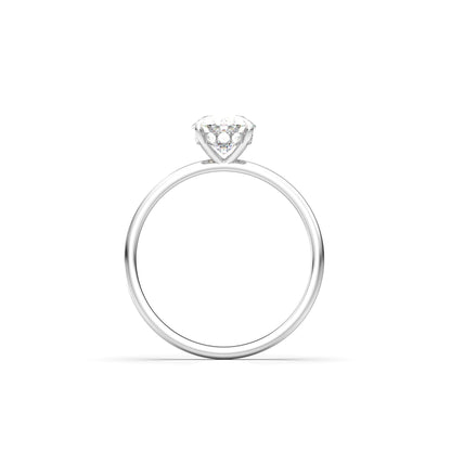 Oval Hidden Halo Diamond Engagement Ring - Moissanite Engagement Rings