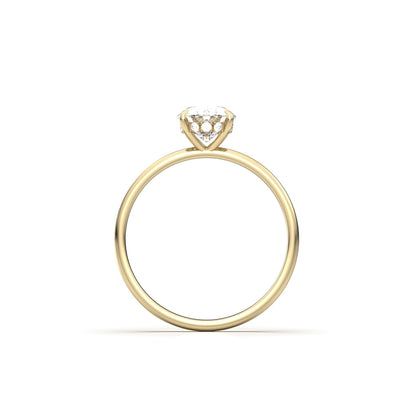 Oval Hidden Halo Diamond Engagement Ring - Moissanite Engagement Rings