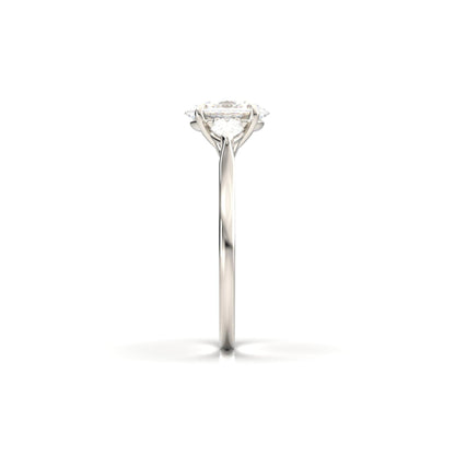 Oval Leaf Setting Moissanite Engagement Ring - Moissanite Engagement Rings