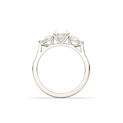Oval Leaf Setting Moissanite Engagement Ring - Moissanite Engagement Rings