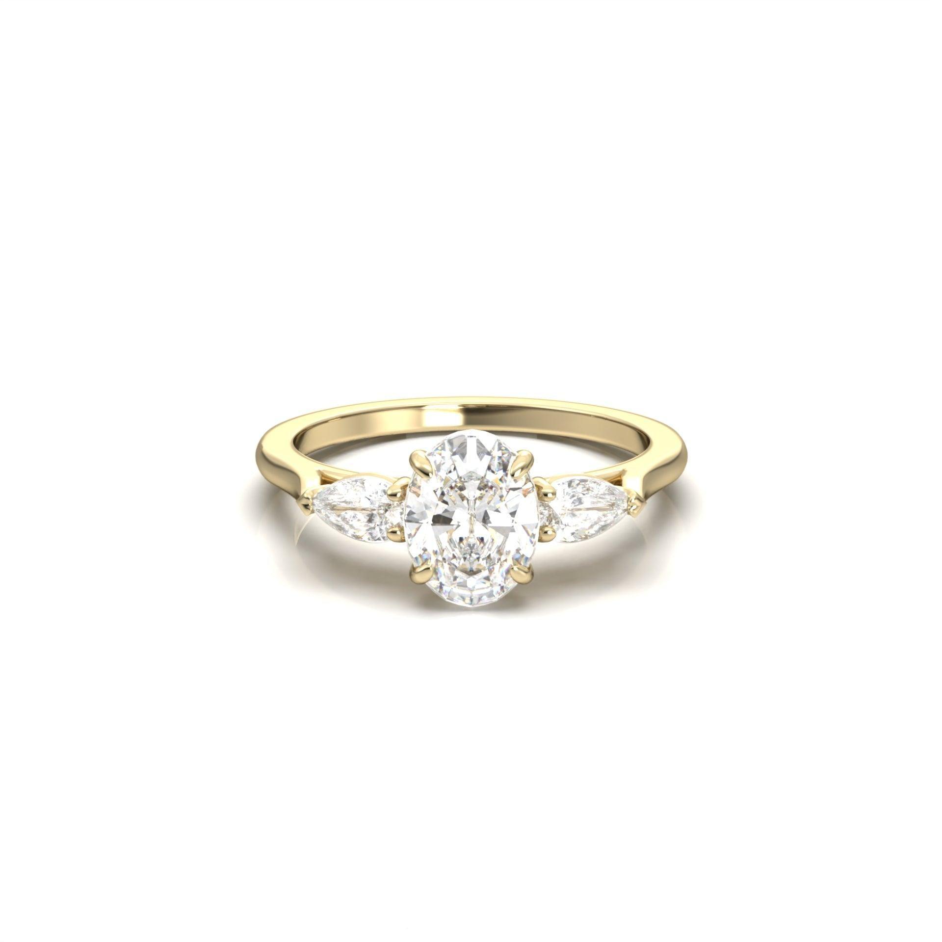 Oval Leaf Setting Engagement Ring - Guthrie Jewellery