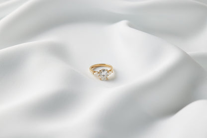 Oval Pear Accent Stones Diamond Engagement Ring - Moissanite Engagement Rings