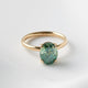 Oval Solitaire Emerald Colour Moissanite Engagement Ring - Moissanite Engagement Rings