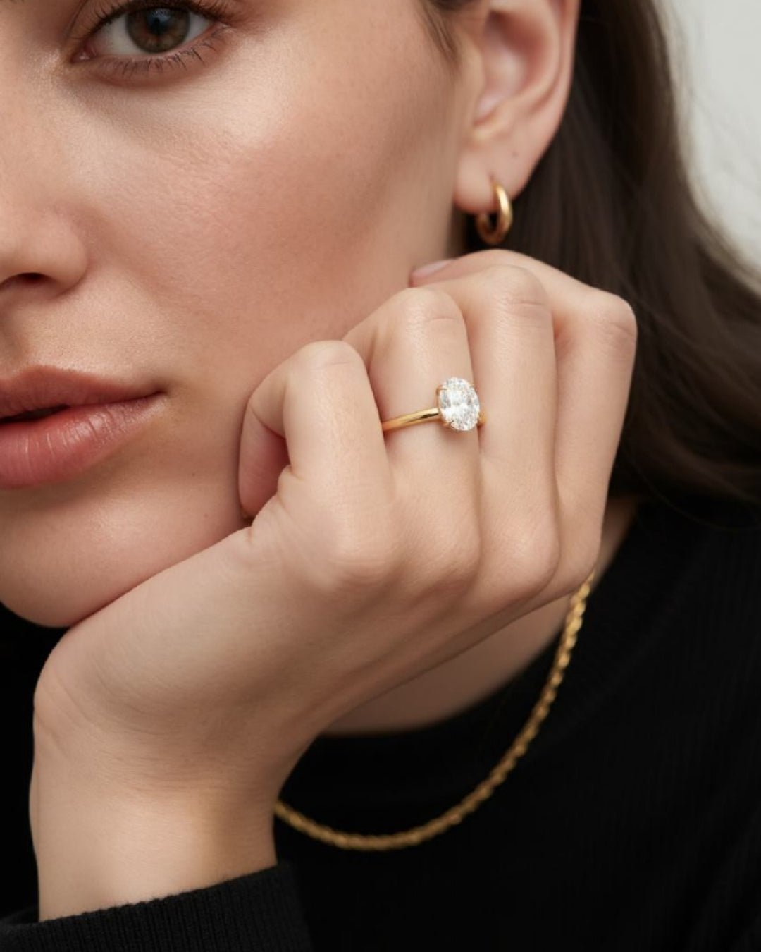 Oval Solitaire Moissanite Engagement Ring - Moissanite Engagement Rings