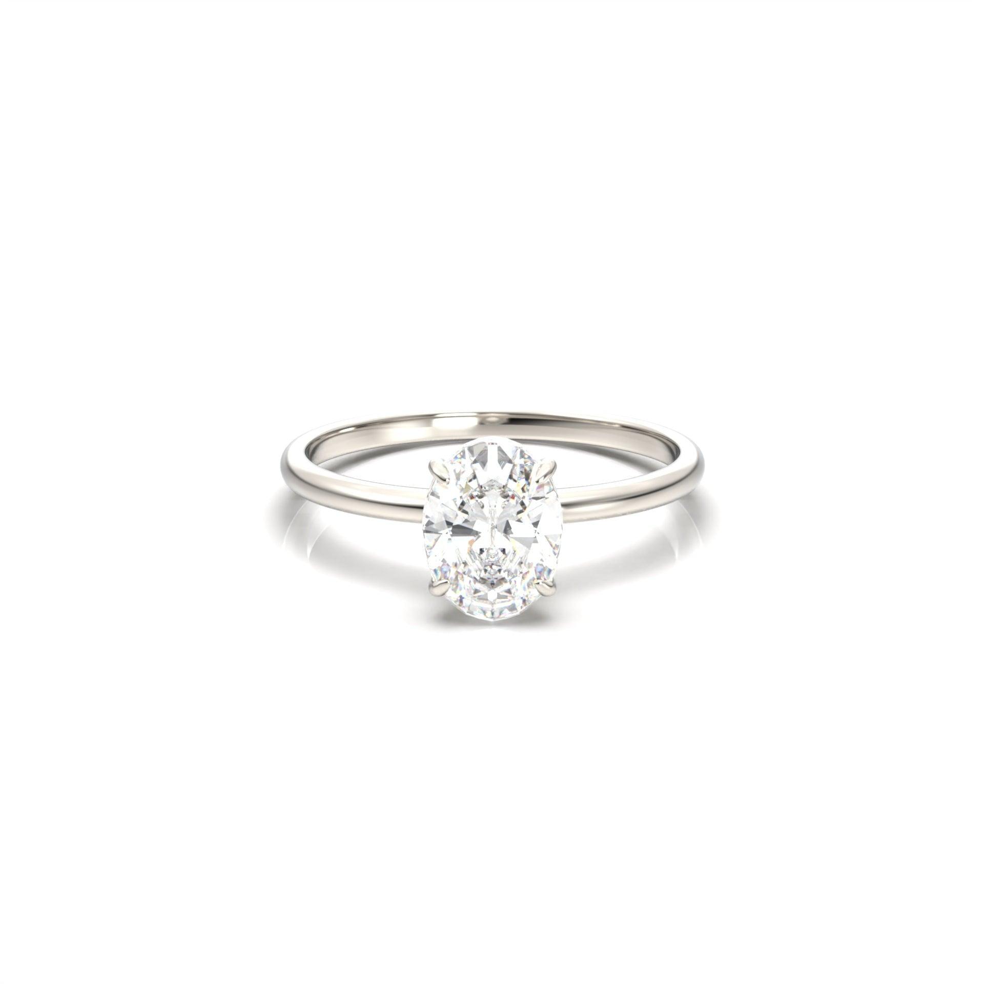 Oval Solitaire Moissanite Engagement Ring - Moissanite Engagement Rings