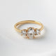Oval Trilogy Round Setting Moissanite Engagement Ring - Moissanite Engagement Rings