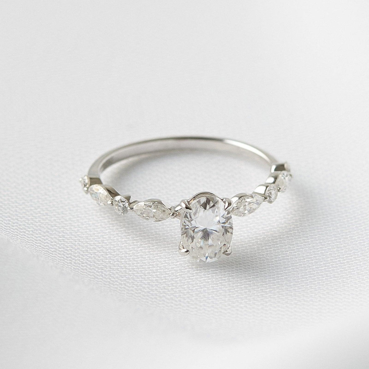 Oval With Accent Stones Engagement Ring