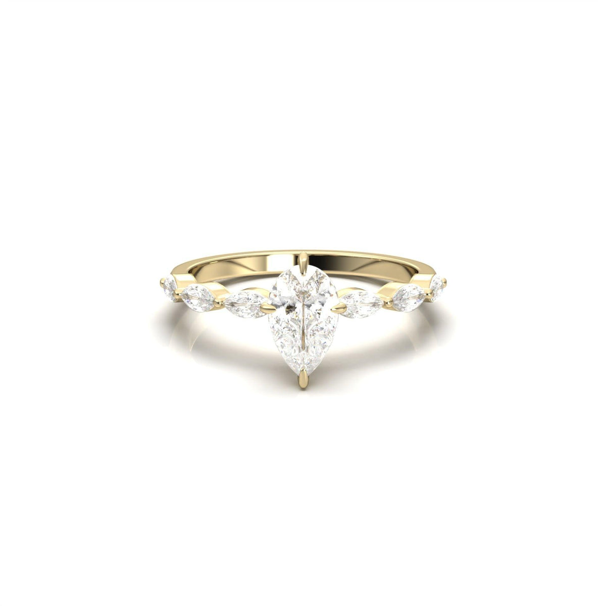 Pear Accent Stones Engagement Ring - Guthrie Jewellery