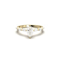 Pear Accent Stones Moissanite Engagement Ring