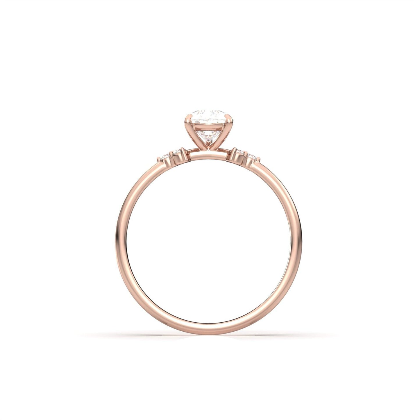 Pear Cluster Stones Diamond Engagement Ring - Moissanite Engagement Rings