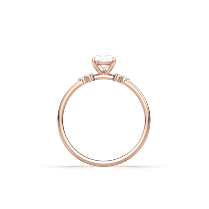 Pear Cluster Stones Diamond Engagement Ring - Moissanite Engagement Rings