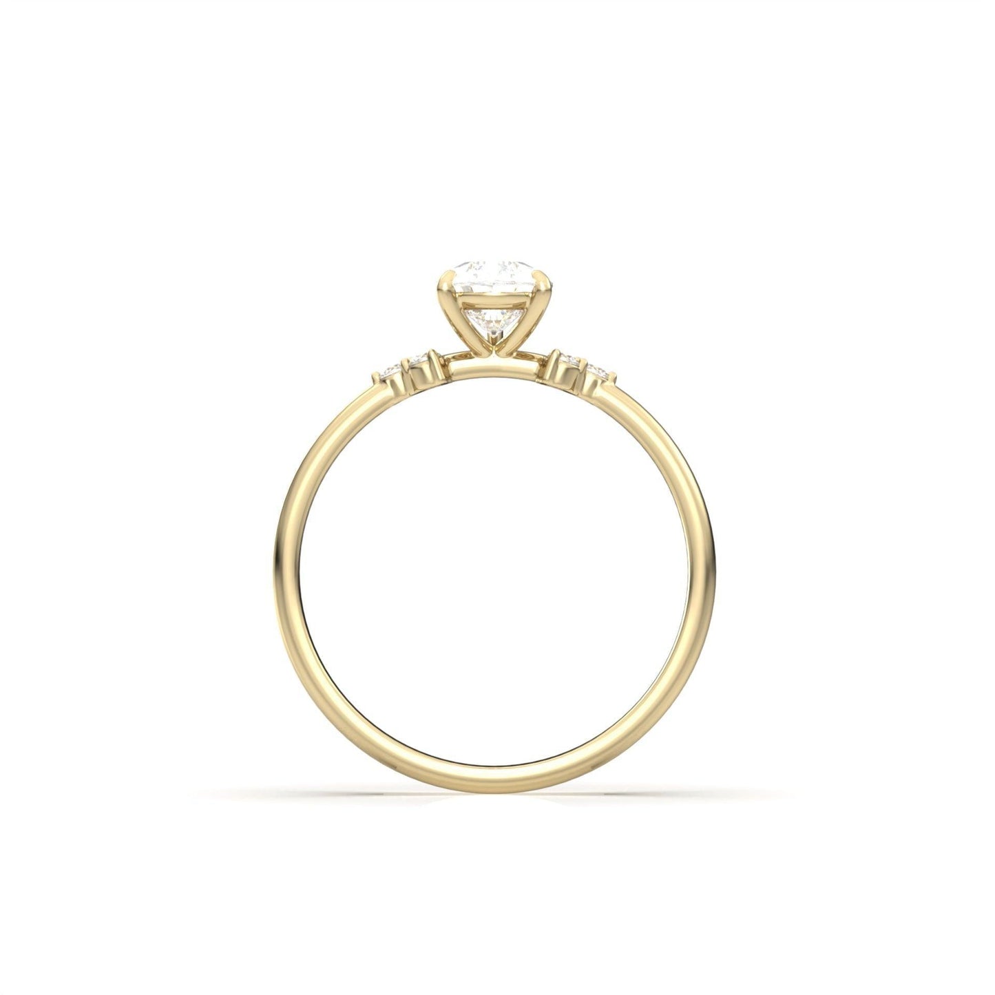 Pear Cluster Stones Diamond Engagement Ring - Moissanite Engagement Rings