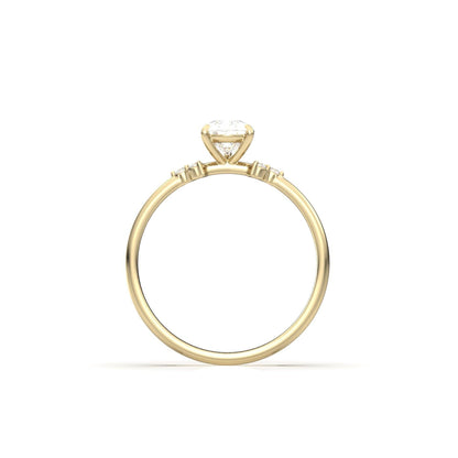 Pear Cluster Stones Diamond Engagement Ring - Moissanite Engagement Rings