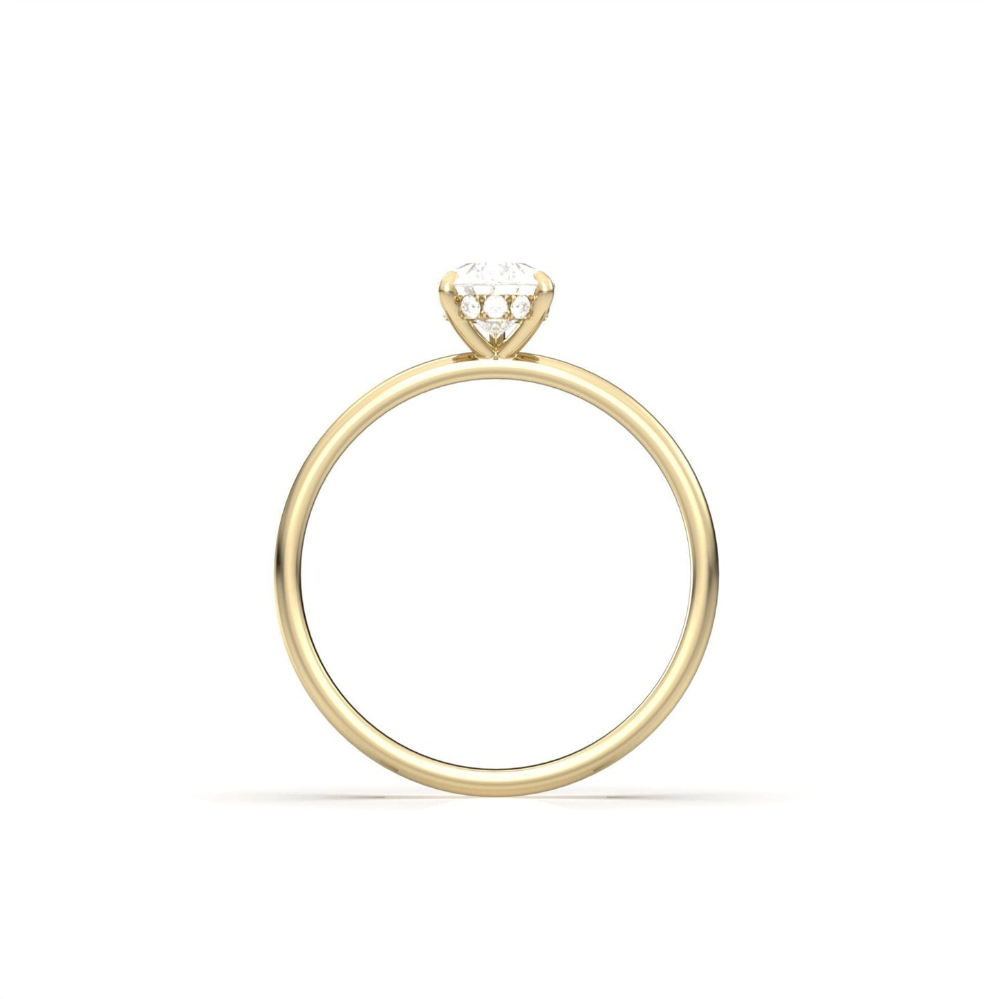 Pear Hidden Halo Diamond Engagement Ring - Moissanite Engagement Rings