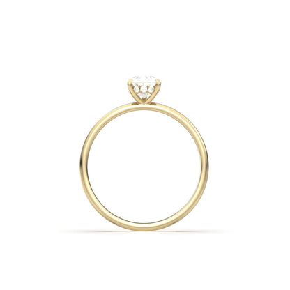 Pear Hidden Halo Diamond Engagement Ring - Moissanite Engagement Rings