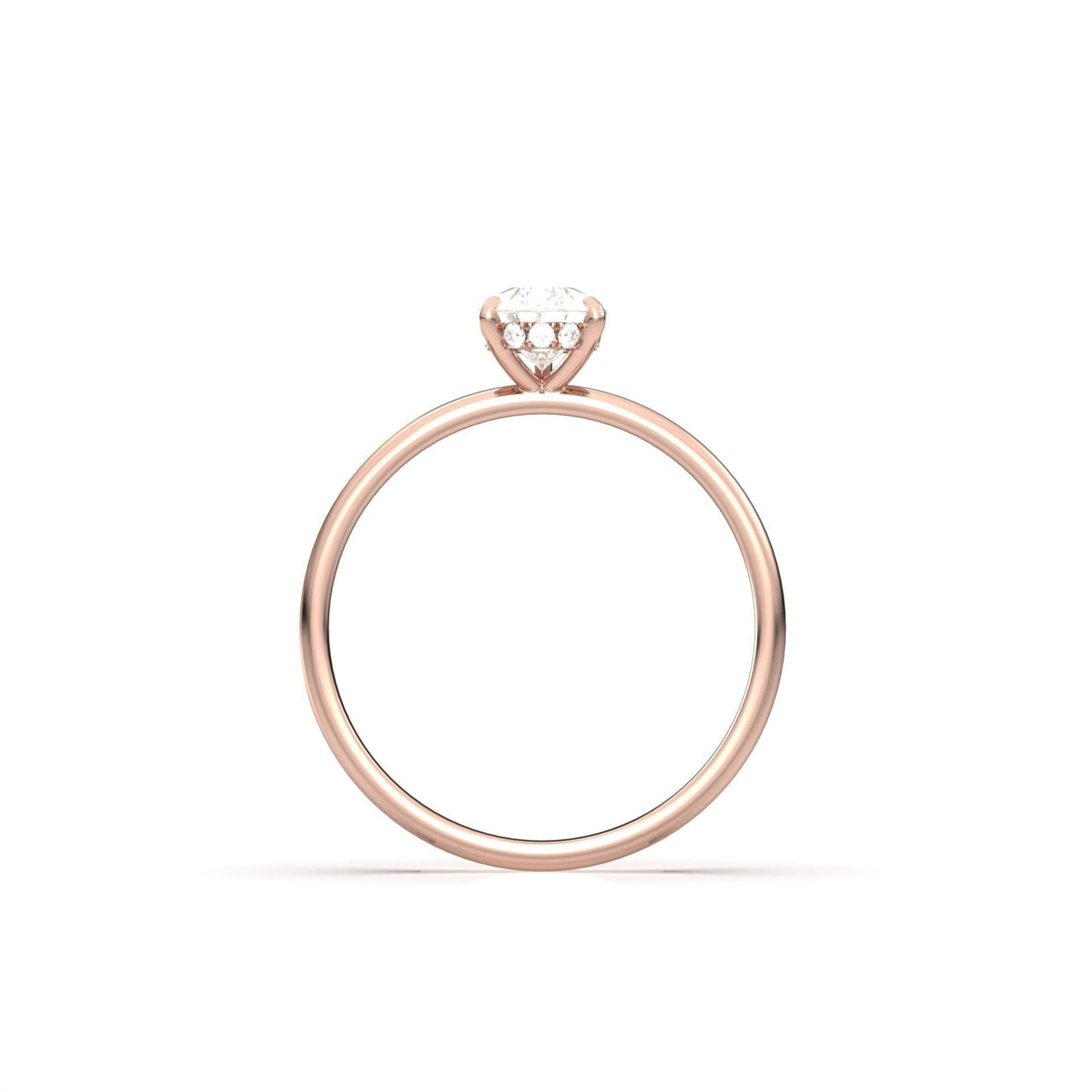 Pear Hidden Halo Diamond Engagement Ring - Moissanite Engagement Rings