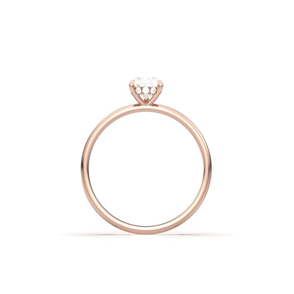 Pear Hidden Halo Diamond Engagement Ring - Moissanite Engagement Rings