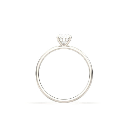 Pear Hidden Halo Diamond Engagement Ring - Moissanite Engagement Rings