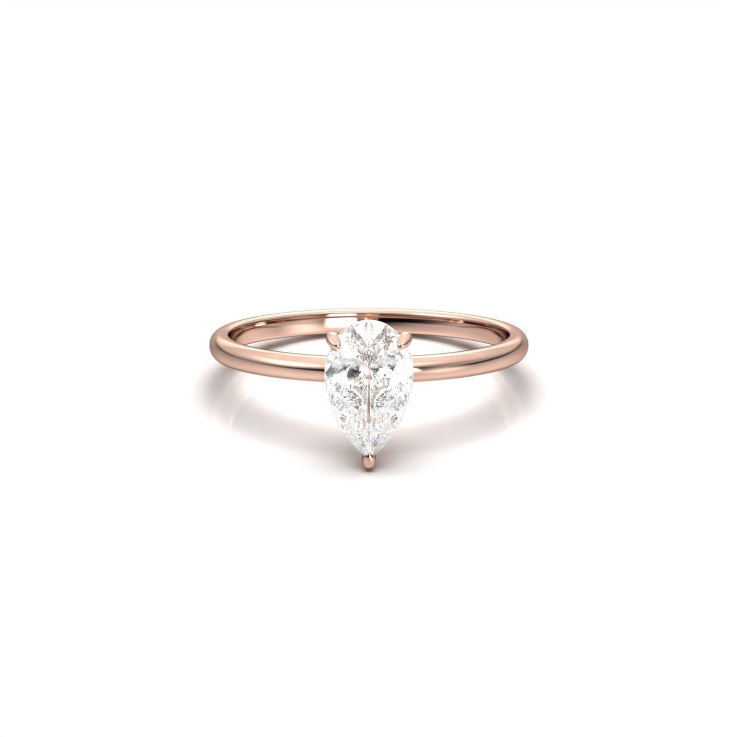 Pear Hidden Halo Diamond Engagement Ring - Moissanite Engagement Rings