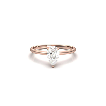 Pear Hidden Halo Diamond Engagement Ring - Moissanite Engagement Rings
