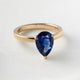Pear Solitaire Blue Diamond Engagement Ring - Moissanite Engagement Rings