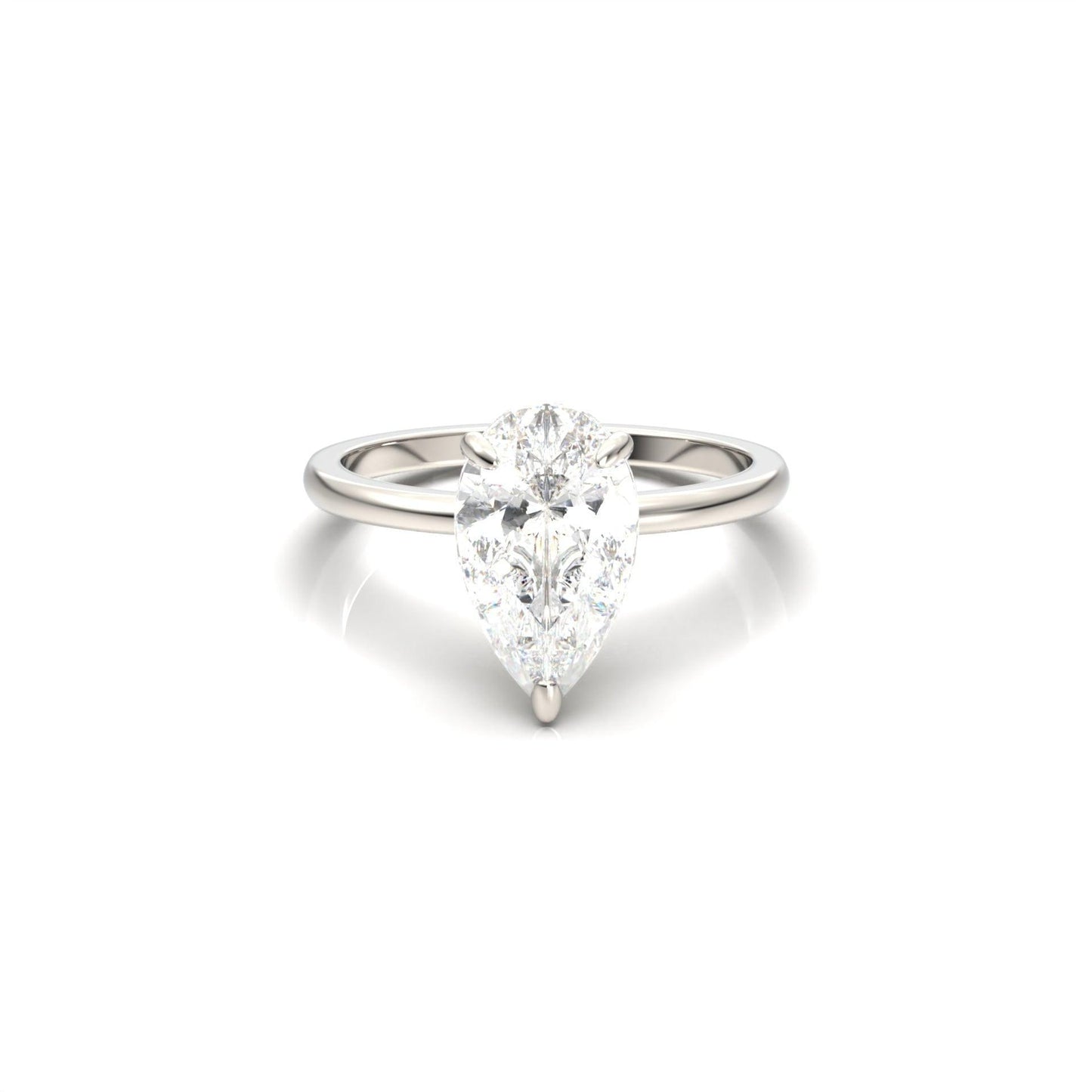 Pear Solitaire Diamond Engagement Ring - Moissanite Engagement Rings